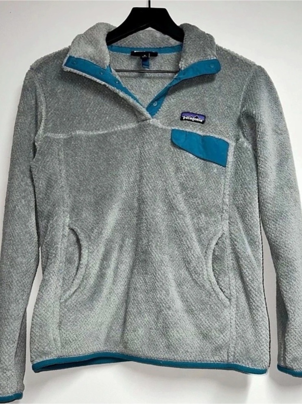 Patagonia Synchilla Snap-T Gray Blue Fleece Size Medium